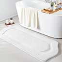 Bathroom Rug Runner 20x48, Non Slip Long Bath Rug Extra Absorbent Shaggy, Machine Washable Large Shower Rug for Bathroom, Home Decor Accessories, White