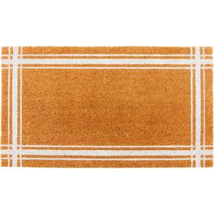 KAF Home Coir Doormat with Heavy-Duty, Weather Resistant, Non-Slip PVC Backing | 17 by 30 Inches, 0.6 Inch Pile Height | Perfect for Indoor and Outdoor Use (White)