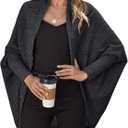 MakeMeChic Women's Casual Solid Dolman Sleeve Cardigan Sweater Open Front Asymmetrical Hem Knitted Coat