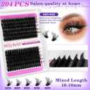 MilyBest Lash Clusters Kit 564Pcs Eyelash Clusters Lashes Wispy Cluster Eyelash Extensions Kit 3 Styles Fluffy Lashes Clusters 10-18mm Volume DIY Individual Eye Lash Clusters Lash Box with Bond&Seal