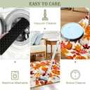 Front Door Mat,Autumn Leaves Indoor Outdoor Entrance Thanksgiving Pumpkin Welcome Doormats,Non-Slip Low Profile Entryway Mats for Porch Patio 17''x30''