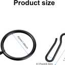 Amyhill 60 Pieces 1.26 Inch Metal Drapery Curtain Rings Hanging Rings with 60 Pieces Metal Curtain Pin Hooks for Drapes Window Door Shower(42 mm,Black)