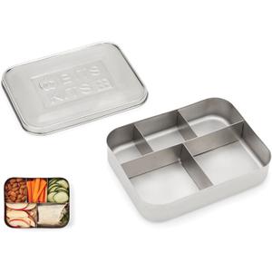 Stainless Steel Bento Box Lunch and Snack Container for Kids and Adults, 5 Sections