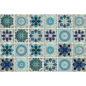 24Pcs Peel and Stick Tile Stickers, 4x4 Bathroom & Kitchen Backsplash Tile Decals Waterproof Self-Adhesive Square Vinyl Wall Decals Mandala Style Wall Decor (Best When adhered to Tiles (Ts-104)