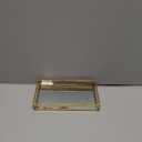 Feyarl Small Gold Clear Glass Perfume Tray Vanity Jewelry Trinket Rings Earrings Organizer Tray Collection Display Decorative Tray for Dressr Drawer Office Tabletop (7.87Inch)