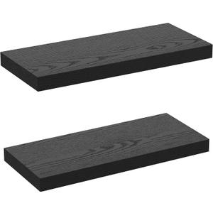 GREENDEW Floating Shelves Invisible Wall Mounted Set of 2, Retro Hanging Wall Decor Shelf 16 x 9 for Living Room, Bedroom, Bathroom, Kitchen (Black)