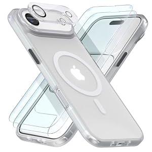 beuxece Magnetic for iPhone 17 Air Case [Compatible with Magsafe] [Military Grade Drop Protection] [Anti-Fingerprint] Translucent Matte Shockproof Women Phone Case Cover, White