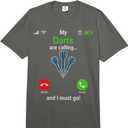 Darts Dartboard Calling Funny Dart Player Team Darts Player T-Shirt M Ladies Dark Grey