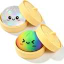 Colorful Dumpling Squishies New Mystery Glitter Squishies Dumpling with Box Stress Relief Balls Sensory Toys Desk Squeeze Toys Gift(2PC)