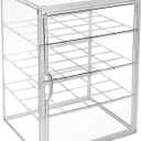 Extra Large 4 Tiers 15.7"X11.8"X9.8" Clear Acrylic Organizer Box Display Case, Plastic Holder with Magnetic Door and 3 Division Boards for Figures, Books, Handbags, Purses, Boots
