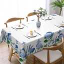 Oil-Resistant Tablecloth - Waterproof Washable Floral Design, 102x60 Inch Rectangular Table Cover for Kitchen Dining, Outdoor Picnic, Party, Home Decor