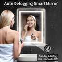 24"x32" LED Bathroom Mirror with Lights, Dimmable, Anti-Fog, Lighted Bathroom Vanity Mirror for Wall, Backlit + Front Lit, Memory Function, Shatter-Proof, Tempered Glass