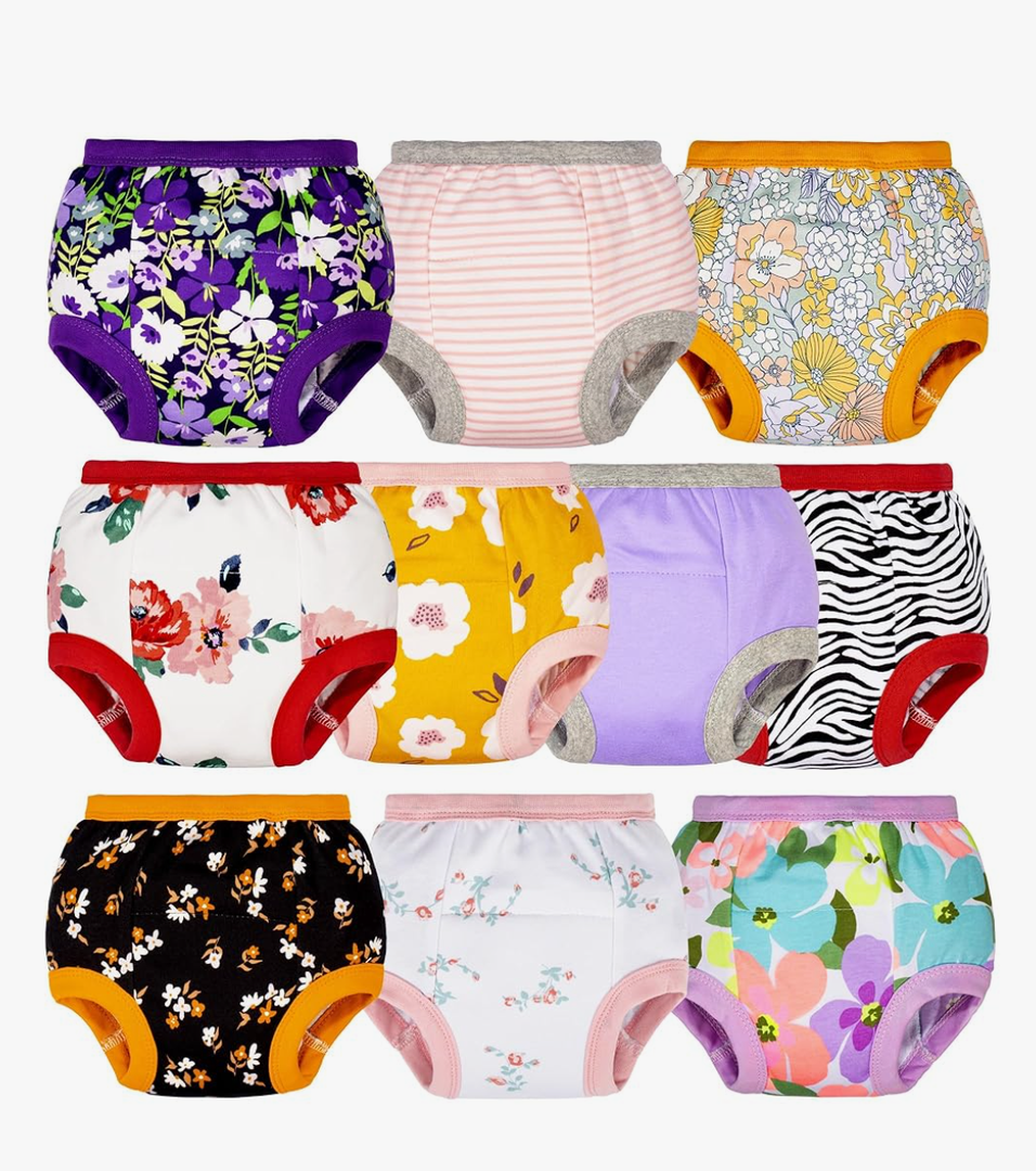 BIG ELEPHANT Potty Training Underwear - 10 Pack, 100% Cotton Absorbent Unisex Toddler Pee Pants for Boys Girls, Size 3T