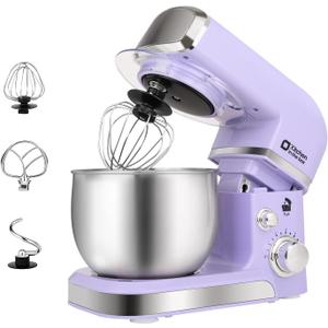 Stand Mixer, Kitchen in the box 3.2Qt Small Electric Food Mixer,6 Speeds Portable Lightweight Kitchen Mixer for Daily Use with Egg Whisk,Dough Hook,Flat Beater (Purple)
