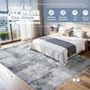 9x12 Area Rugs for Living Room Washable: Abstract Large Rug for Dining Room Bedroom Carpet Non Slip 9 by 12 Indoor Modern Nursery Home Office Blue Grey