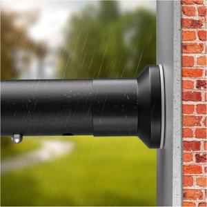 Tension Curtain Rod No Drilling, 83 to 160 Inch Heavy Duty Shower Curtain Rods Spring Tension, Extra Long Tension Rod for Windows Room Divider Balcony Outdoor Patio Non-Slip, Matte Black