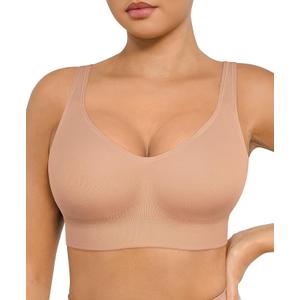 FeelinGirl Wireless Bras for Women Built-in Soft Cups No Underwire Bralettes Adjustable Straps Full Coverage Everyday Bras