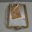 Vintage Gold Tray with Mirror Glass Base | Card Holder for Guests During Occasions and Events or Decorative Home and Vanity Organizer (Gold)