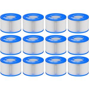 Type Hot Tub Spa Filter Replacement Compatible with Lay-Z-Spa, Coleman SaluSpa 90352E 58323, Inflatable Hot Tub, Swimming Pool Pump Filter Type Cartridge, 12 Pack