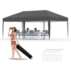 Garvee 10x10 Pop Up Canopy Tent, Heavy Duty Commercial Instant Shelter with One-Person Setup, UPF 50+ Waterproof, 100 Sq Ft Shade for Outdoor Events, Camping, Farmers Market (Gray)