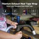Exhaust Heat Wrap,2x 16 Ft, Motorcycle Fiberglass Heat Shield Tape With Stainless Ties, Black