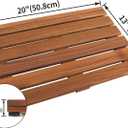 VaeFae Teak Shower Mat, Non-Slip Bath Mat, Luxury Spa Mat, Wooden Mat for Bathtub, 20 x 13 in
