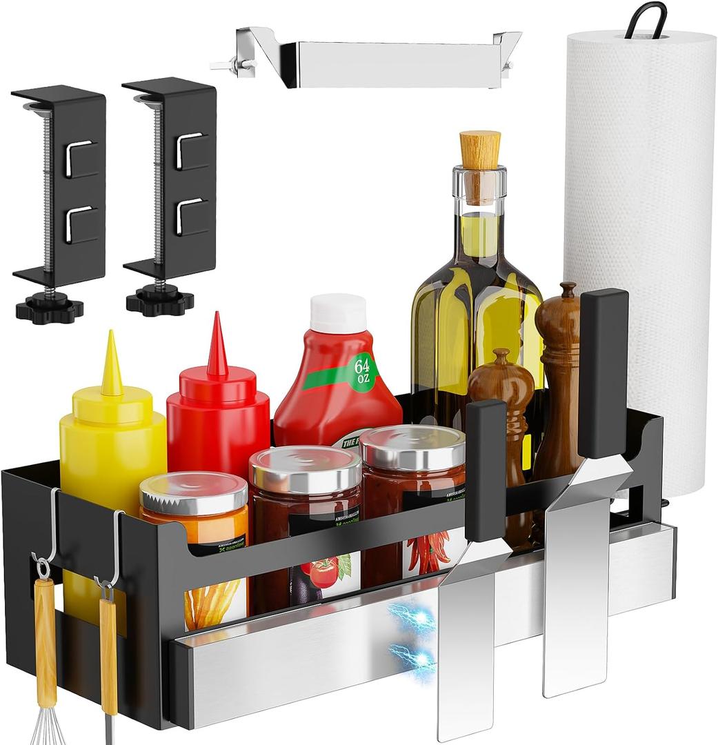 Blackstone Caddy, Grill Griddle Caddy for Blackstone 28"/36" Griddles, BBQ Accessories Caddy with Paper Towel Holder & Strong Magnetic Tool Holder & Spatula Holder