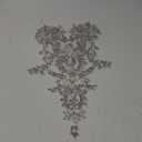 GLSHAN 1 PC Silver Rhinestone Embroidery Applique Patch, 23,5"X13", Formal Embroidered Rhinestone, Bridal, Wedding