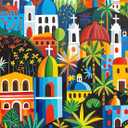 Cross & Glory - Vivid Vistas of Mexico - 1000 Piece Jigsaw Puzzle for Adults | Vibrant Folk Art Puzzle | Best New Mexican City Puzzle | Eco-Friendly & Challenging