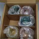 Amzcku Vintage Colored Drinking Glass Mason Jar 16 OZ with Comfortable Handle for Party Beverages 5 pcs