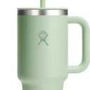Hydro Flask Travel Tumbler with Handle, Lid and Straw - Insulated Stainless Steel in 32 Oz Aloe Green