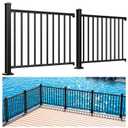 Egadis 2 Pack 36 in. H x 4 ft. W Porch and Deck Railing Kit, Aluminum Railing Kit, Black Textured AAMA 2604 Powder-Coat Finish Rail System for Outdoor Decks, Porches & Balconies(2 Post, 2 Panel)