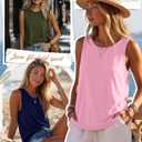 Ficerd 8 Pack Womens Sleeveless Tops, Crew Neck Loose Fit Tank Tops Basic Summer Trendy Shirts Casual Fashion T Shirts (S)