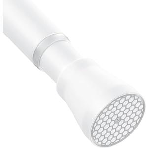 AIZESI White Tension Curtain Rod 43 to 73 Inch Shower Curtain Rod No Drilling, Never Rust, Adjustable Curtain Rod, Spring Tension Rods for Window, Bathroom, Kitchen, Doorway