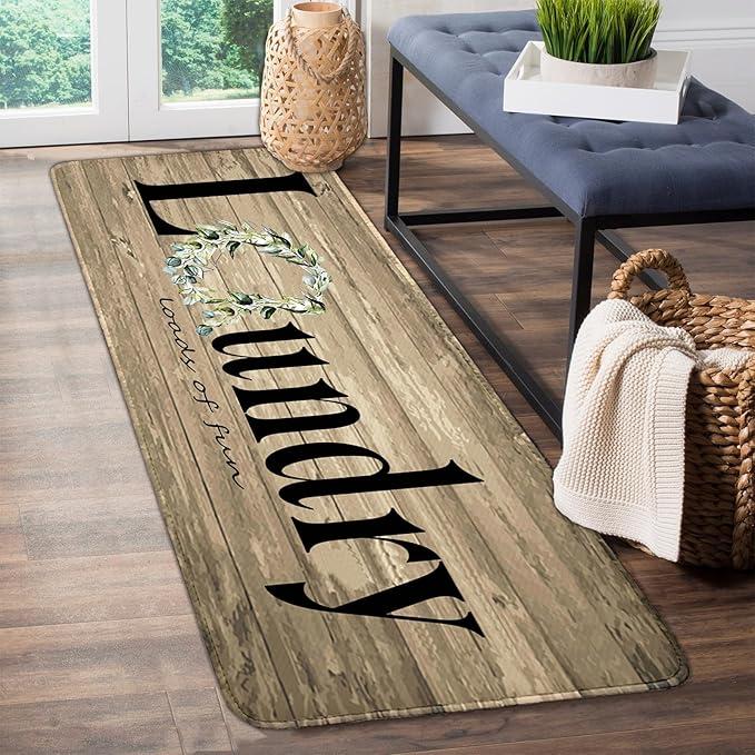 Laundry Room Organization, 20"X47" Non-Slip Laundry Room Runner, Waterproof Kitchen Floor Mat Cushioned Comfort Standing Mat, Low-Pile Soft Rug Runner for Entryway Bedroom Living Room Bathroom