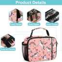 2 x esouler Lunch Box Kids Insulated Lunch Bag for Boys & Girls Durable Children Lunchbox for School with Water Bottle Holder-Pink Unicorn