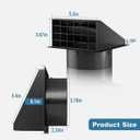 Hon&Guan 4 Inch Dryer Vent Cover Outside with Removable Mesh, Wall Mount Extractor Vent with Rubber Cushioned Non-Return Flap, High Quality Iron Outside Dryer Vent Cover for House