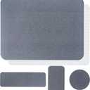 Stone Drying Mats for Kitchen Counter & Bathroom  Set of 4 Multi-Purpose Diatomaceous Earth Dish Drying Mat, Coaster, Quick Drying Sink Tray & Soap Holder with Anti-Slip Pad (Gray)