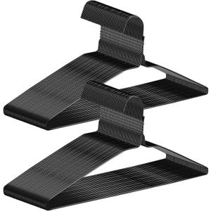 150 Pack Wire Hangers 15.9 Inch 13 Guage Wire Metal Dry Cleaner Hangers Bulk Thin Space Saving Suit Holder for Coats, Shirts, Suits, Pants, Skirts (Black)