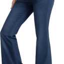 THE GYM PEOPLE Women's Tummy Control Bell Bottom Jeans High Waisted Wide Leg Flare Pants Jeggings with Pockets (Large)