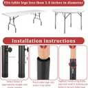 4 Pcs Adjustable Table Leg Extenders, Heavy Duty Steel Folding Table Risers Round Bar Stool Risers for Rise Height 3.6"- 5.2", fit for Straight/Bent Legs of Kitchen Desks, DIY Furniture Accessories