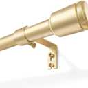 5/8 Diameter Curtain Rods 30-90 Inch, for 30-84 Inch Windows, Adjustable Splicing Gold Curtain Rods for Windows with Brackets, Window Rod Long Small Curtains Rod