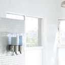 simplehuman Triple Wall Mount Shower Pump, 3 x 15 fl. oz. Shampoo and Soap Dispensers, Stainless Steel