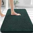 OLANLY Bathroom Rugs 30x20, Extra Soft Absorbent Chenille Bath Rugs, Rubber Backing Quick Dry, Machine Washable Bath Mats for Bathroom Floor, Tub and Shower, Home Decor Accessories, Blackish Green