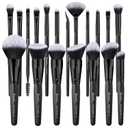 19Pcs ULTRA SOFT Black labeled DENSE HAIR Makeup Brushes set Contains large powder Flat Foundation Ultimate Blending Make up Brush set Blush Face Brush Concealers contour Eyeshadow