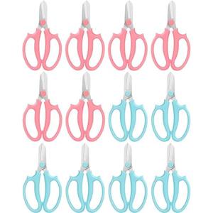 Flower Scissors - Stainless Steel Floral Scissors, Florist Cutters for Stems, Garden Plant Shears for Fresh Flowers (Blue, Pink) (12 PCS)