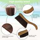 Sand Brush for Beach Feet - Effective Sand Remover with Black Mesh Bag - Essential Beach Accessories Gear for Surfing, Water Sports, Volleyball - Ideal for Ocean and Lakeside Recreation (Brown)