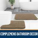OLANLY Toilet Rugs U-Shaped 24x20, Extra Soft Absorbent Chenille Contour Bathroom Rugs for Toilet, Dry Quickly, Machine Washable, Non-Slip Bath Mat, Tan