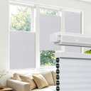 Allesin Zen No Drill No Tools Top Down Bottom Up Cellular Shades,Blackout Cordless Window Blinds for Indoor Windows,Easy to Install Honeycomb Blinds,White(Blackout) 24" Wx36 H