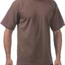 Pro Club Men's Heavyweight Cotton Short Sleeve Crew Neck T-Shirt (Brown, M)
